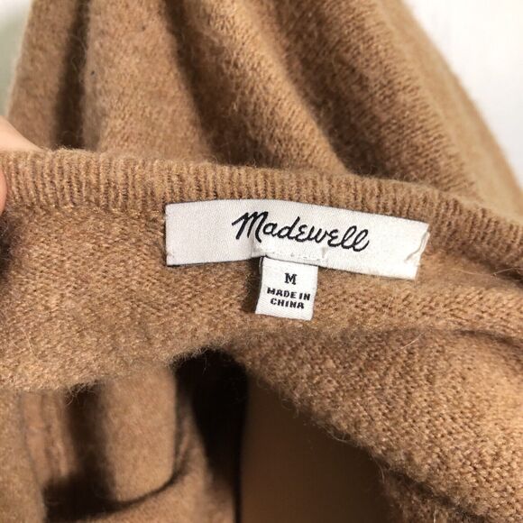 Madewell Cardigan Sweater Womens Medium Blue Kent Wool Alpaca Blend Color Block - Picture 15 of 16